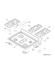 Main Top parts for Kenmore Range 790.78153411 (79078153411, 790 78153411) from AppliancePartsPros.com