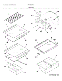 Shelves parts for Frigidaire Refrigerator FFTR2021TD2 from AppliancePartsPros.com