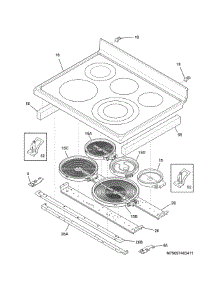 Main Top parts for Kenmore Range 790.97403411 (79097403411, 790 97403411) from AppliancePartsPros.com