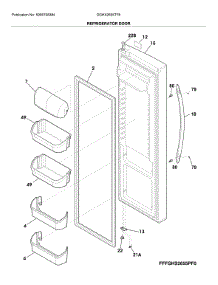 Fresh Food Door parts for Frigidaire Refrigerator DGHX2655TF6 from AppliancePartsPros.com
