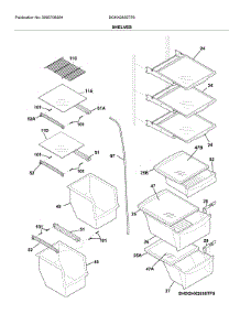 Shelves parts for Frigidaire Refrigerator DGHX2655TF6 from AppliancePartsPros.com