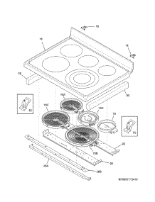 Main Top parts for Kenmore Range 790.97713411 (79097713411, 790 97713411) from AppliancePartsPros.com