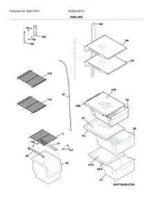 Shelves parts for Frigidaire Refrigerator FGSS2335TF1 from AppliancePartsPros.com