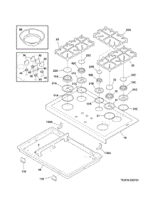 Main Top parts for Kenmore Range 790.75603704 (79075603704, 790 75603704) from AppliancePartsPros.com