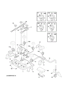 Burner parts for Kenmore Range 790.75603704 (79075603704, 790 75603704) from AppliancePartsPros.com