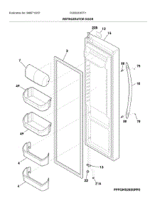 Refrigerator Door parts for Frigidaire Refrigerator FGSS2335TF1 from AppliancePartsPros.com