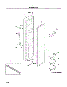 Freezer Door parts for Frigidaire Refrigerator FGSS2635TD5 from AppliancePartsPros.com