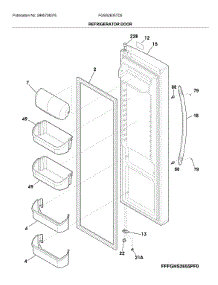 Refrigerator Door parts for Frigidaire Refrigerator FGSS2635TD5 from AppliancePartsPros.com