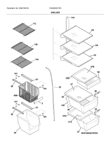 Shelves parts for Frigidaire Refrigerator FGSS2635TD5 from AppliancePartsPros.com