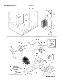 System parts for Frigidaire Refrigerator FGSC2335TD5 from AppliancePartsPros.com