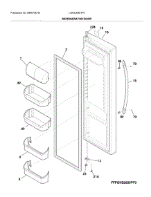 Fresh Food Door parts for Frigidaire Refrigerator LGHX2636TF5 from AppliancePartsPros.com