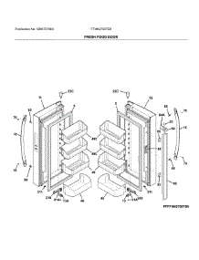 Fresh Food Door parts for Frigidaire Refrigerator FFHN2750TS3 from AppliancePartsPros.com