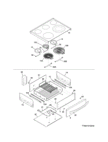Top / Drawer parts for Kenmore Range 790.41313411 (79041313411, 790 41313411) from AppliancePartsPros.com