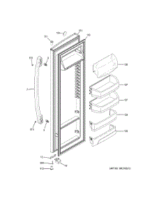 Fresh Food Door parts for Ge Refrigerator GSE25GGHHCWW from AppliancePartsPros.com