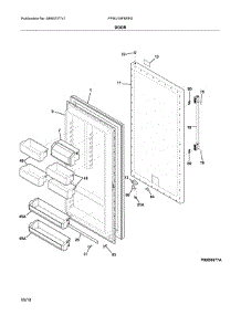 Door parts for Frigidaire Refrigerator FPRU19F8RFG from AppliancePartsPros.com