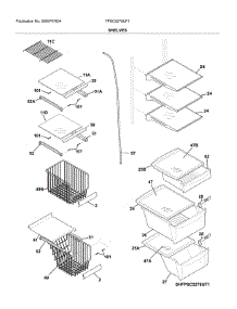 Shelves parts for Frigidaire Refrigerator FPSC2278UF1 from AppliancePartsPros.com