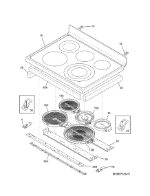 Main Top parts for Kenmore Range 790.97323411 (79097323411, 790 97323411) from AppliancePartsPros.com