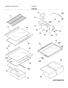 Shelves parts for Frigidaire Refrigerator FFTR2021TB2 from AppliancePartsPros.com