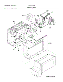 Ice Container parts for Frigidaire Refrigerator FFSC2323TS3 from AppliancePartsPros.com