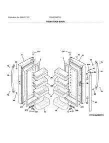 Fresh Food Door parts for Frigidaire Refrigerator FGHG2368TF3 from AppliancePartsPros.com