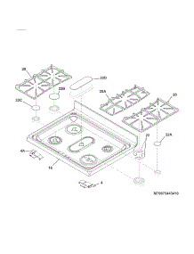 Main Top parts for Kenmore Range 790.75443410 (79075443410, 790 75443410) from AppliancePartsPros.com