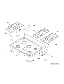 Main Top parts for Kenmore Range 790.78153410 (79078153410, 790 78153410) from AppliancePartsPros.com