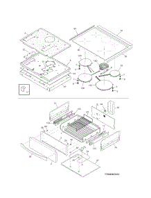 Top / Drawer parts for Kenmore Range 790.42623312 (79042623312, 790 42623312) from AppliancePartsPros.com