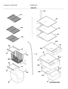 Shelves parts for Frigidaire Refrigerator FGSS2635TD4 from AppliancePartsPros.com