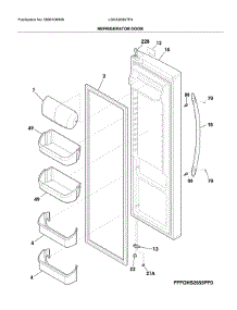 Refrigerator Door parts for Frigidaire Refrigerator LGHX2636TF4 from AppliancePartsPros.com