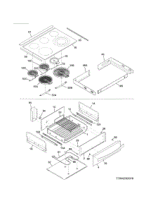 Top / Drawer parts for Kenmore Range 790.42563312 (79042563312, 790 42563312) from AppliancePartsPros.com