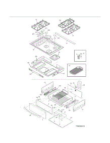 Top / Drawer parts for Kenmore Range 790.42613312 (79042613312, 790 42613312) from AppliancePartsPros.com