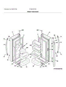 Fresh Food Door parts for Frigidaire Refrigerator FFHB2750TS5 from AppliancePartsPros.com