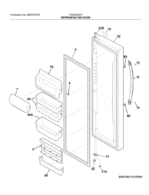 Fresh Food Door parts for Frigidaire Refrigerator FGSC2335TF4 from AppliancePartsPros.com