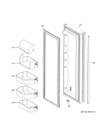 Fresh Food Door - Rh parts for Ge Refrigerator G6S28TSLBSS from AppliancePartsPros.com