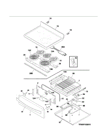 Top / Drawer parts for Kenmore Range 790.95063312 (79095063312, 790 95063312) from AppliancePartsPros.com