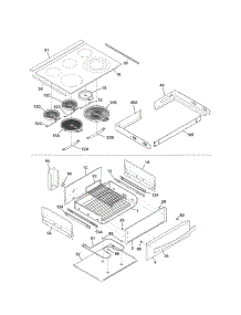 Top / Drawer parts for Kenmore Range 790.42569310 (79042569310, 790 42569310) from AppliancePartsPros.com
