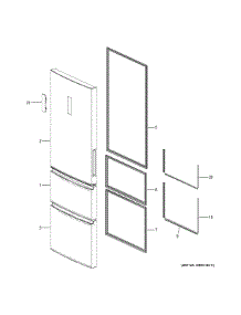 Doors parts for Ge Refrigerator GLE12HSLARSS from AppliancePartsPros.com