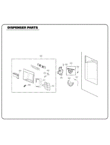 Dispenser Parts parts for Kenmore Refrigerator 795.74093411 (79574093411, 795 74093411) from AppliancePartsPros.com