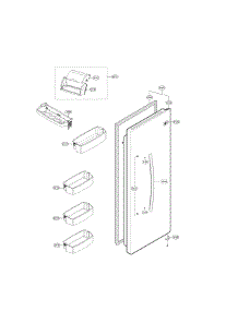 Refrigerator Door Parts parts for Kenmore Refrigerator 795.51822411 (79551822411, 795 51822411) from AppliancePartsPros.com