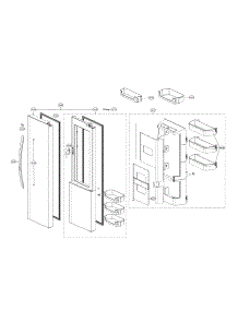 Refrigerator Door Parts parts for Kenmore Refrigerator 795.51863610 (79551863610, 795 51863610) from AppliancePartsPros.com