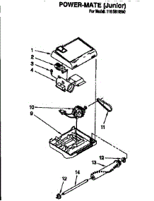 Power-Mate Junior parts for Kenmore Vacuum 116.2541090 (1162541090, 116 2541090) from AppliancePartsPros.com