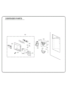 Dispenser Parts parts for Kenmore Refrigerator 795.73153610 (79573153610, 795 73153610) from AppliancePartsPros.com