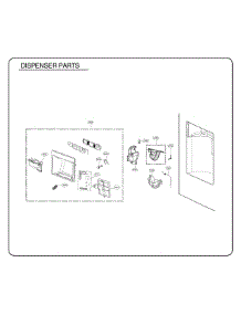 Dispenser Parts parts for Kenmore Refrigerator 795.73157610 (79573157610, 795 73157610) from AppliancePartsPros.com