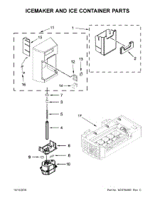 Icemaker And Ice Container Parts parts for Kenmore Refrigerator 106.51772510 (10651772510, 106 51772510) from AppliancePartsPros.com