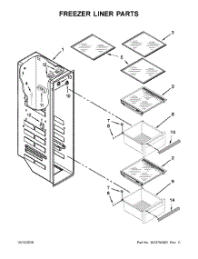 Freezer Liner Parts parts for Kenmore Refrigerator 106.51772510 (10651772510, 106 51772510) from AppliancePartsPros.com