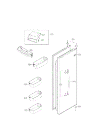 Refrigerator Door Parts parts for Kenmore Refrigerator 795.51829410 (79551829410, 795 51829410) from AppliancePartsPros.com