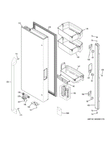 Fresh Food Door - Lh parts for Ge Refrigerator ZWE23PSHKSS from AppliancePartsPros.com