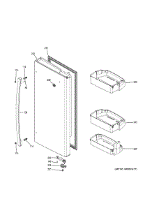 Fresh Food Door - Rh parts for Ge Refrigerator GNE29GGKCWW from AppliancePartsPros.com