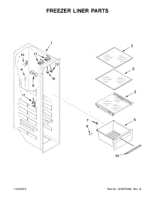 Freezer Liner Parts parts for Kenmore Refrigerator 106.41162310 (10641162310, 106 41162310) from AppliancePartsPros.com