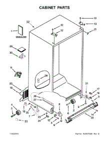 Cabinet Parts parts for Kenmore Refrigerator 106.41162310 (10641162310, 106 41162310) from AppliancePartsPros.com